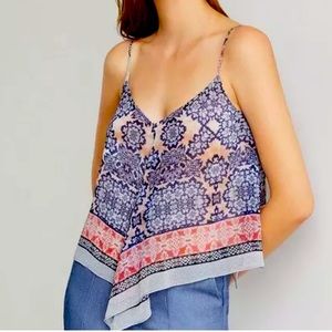 BCBGMaxAzria Silk Handkerchief Tank Top Camisole